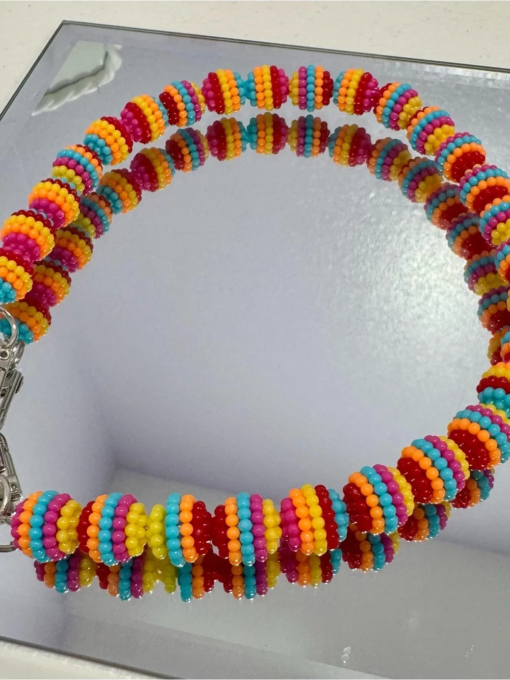 New Colorful Beaded Bag Chain 18 inches